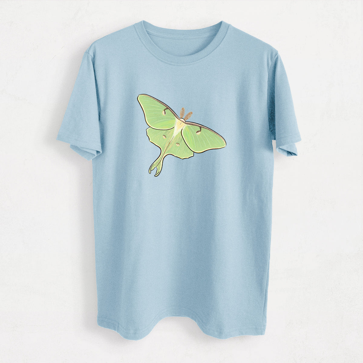 Vibrant Luna Moth - Actias luna - Heavyweight Men&#39;s 100% Organic Cotton Tee