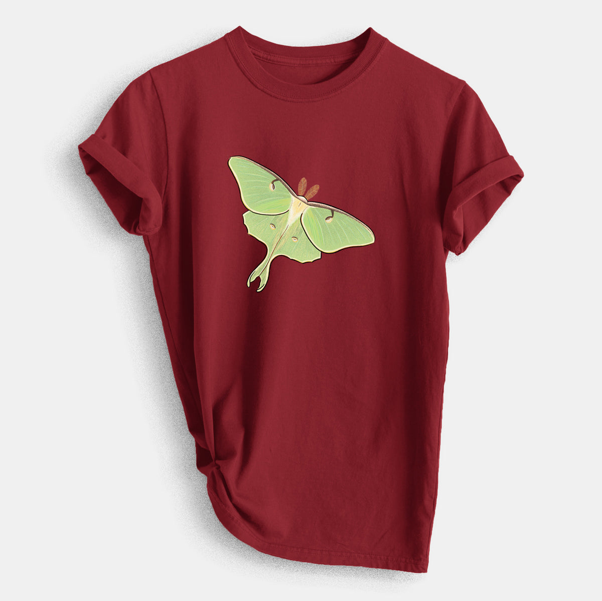 Vibrant Luna Moth - Actias luna - Heavyweight Men&#39;s 100% Organic Cotton Tee