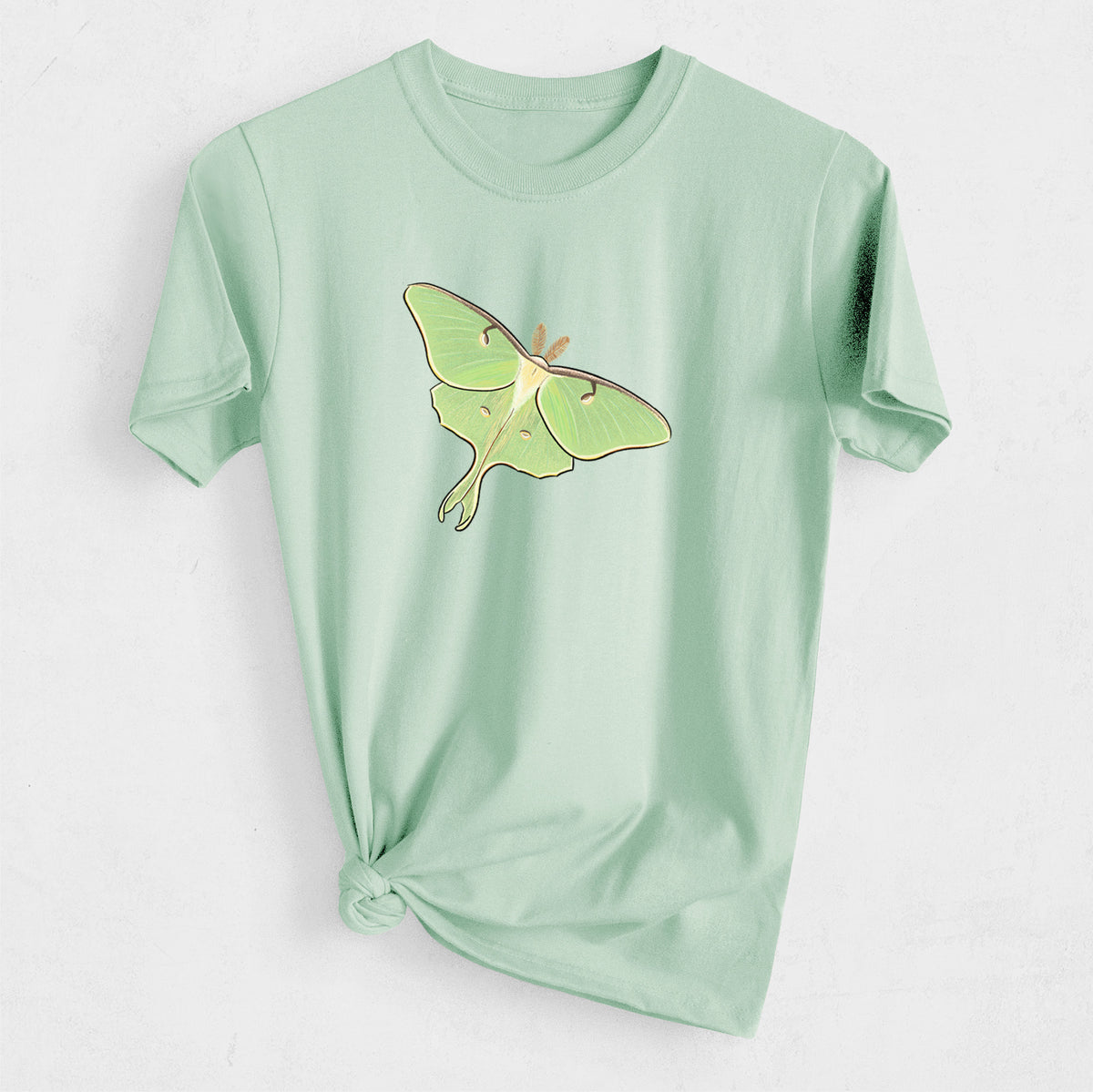 Vibrant Luna Moth - Actias luna - Heavyweight Men&#39;s 100% Organic Cotton Tee