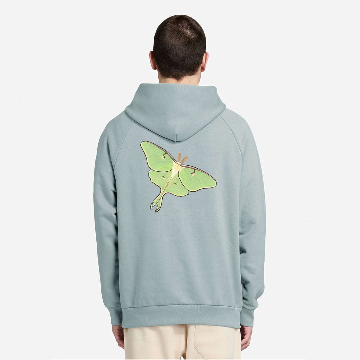 Vibrant Luna Moth - Actias luna - UltraLuxe Heavyweight French Terry Hoodie