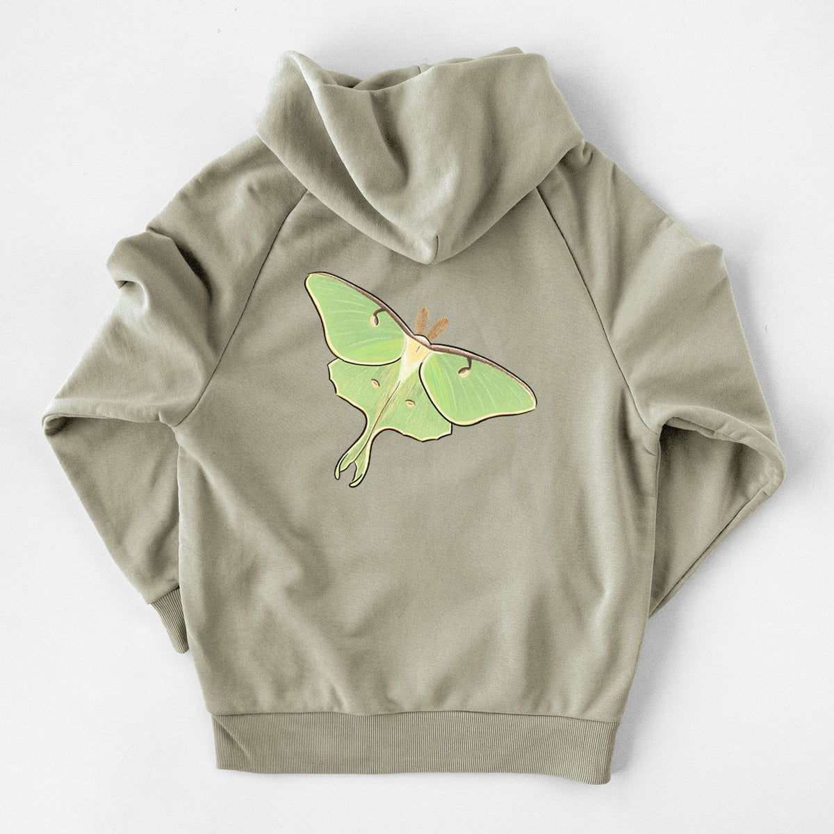 Vibrant Luna Moth - Actias luna - UltraLuxe Heavyweight French Terry Hoodie