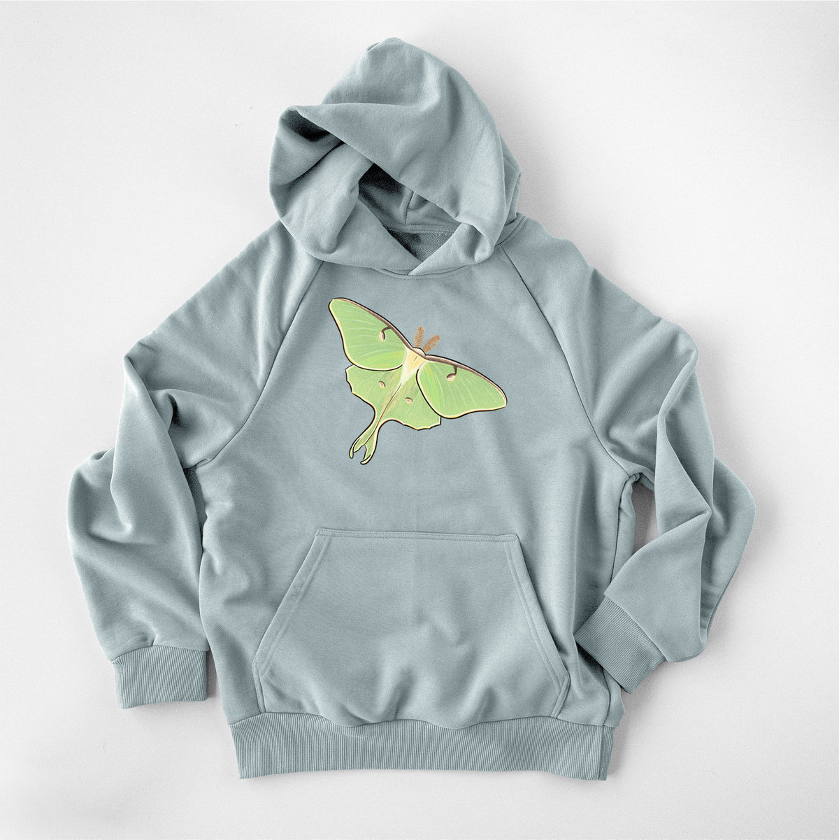 Vibrant Luna Moth - Actias luna - UltraLuxe Heavyweight French Terry Hoodie