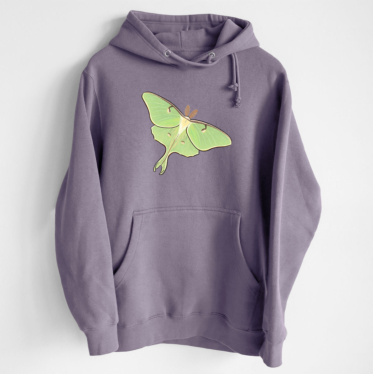 Vibrant Luna Moth - Actias luna - Heavyweight Fleece Hoodie
