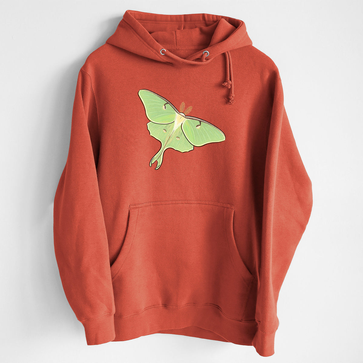 Vibrant Luna Moth - Actias luna - Heavyweight Fleece Hoodie