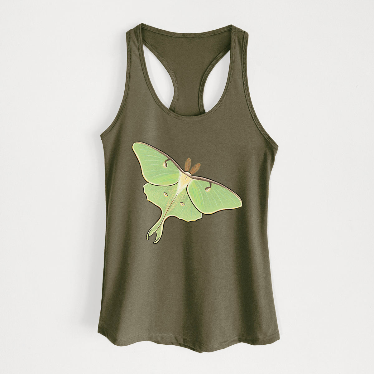 Vibrant Luna Moth - Actias luna - Women&#39;s Racerback Tanktop