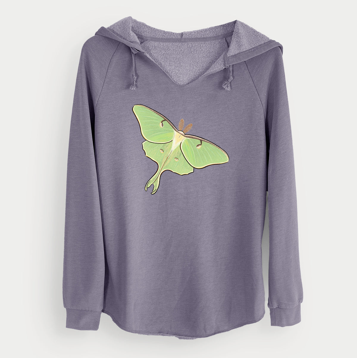 Vibrant Luna Moth - Actias luna - Cali Wave Hooded Sweatshirt