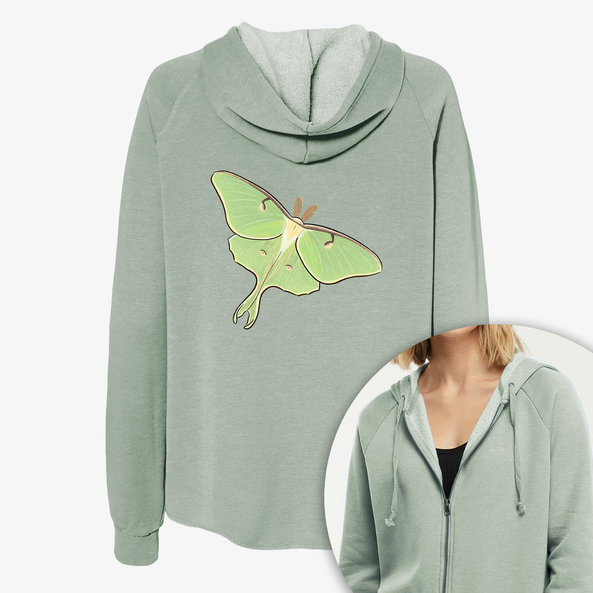 ColorLunaMoth - Women's Cali Wave Zip-Up Sweatshirt