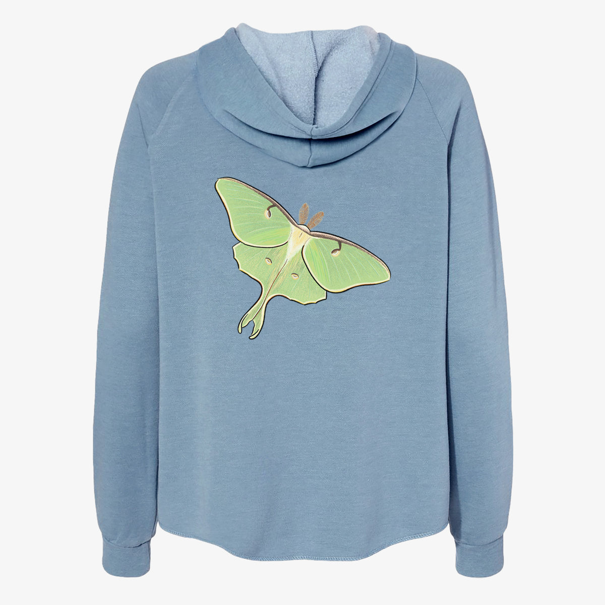 Vibrant Luna Moth - Actias luna - Women&#39;s Cali Wave Zip-Up Sweatshirt