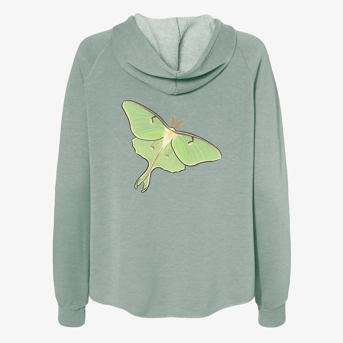 Vibrant Luna Moth - Actias luna - Women&#39;s Cali Wave Zip-Up Sweatshirt