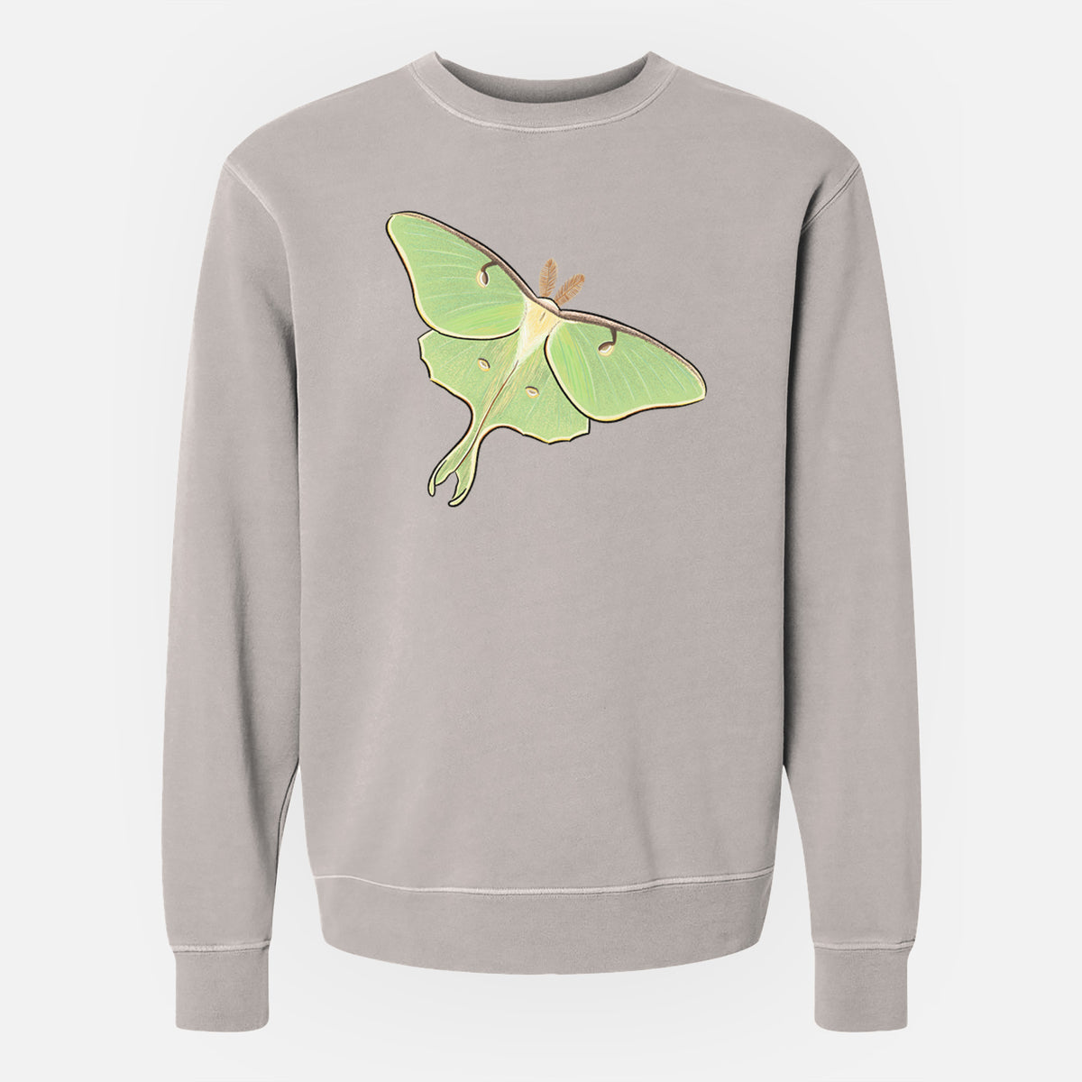 Vibrant Luna Moth - Actias luna - Unisex Pigment Dyed Crew Sweatshirt