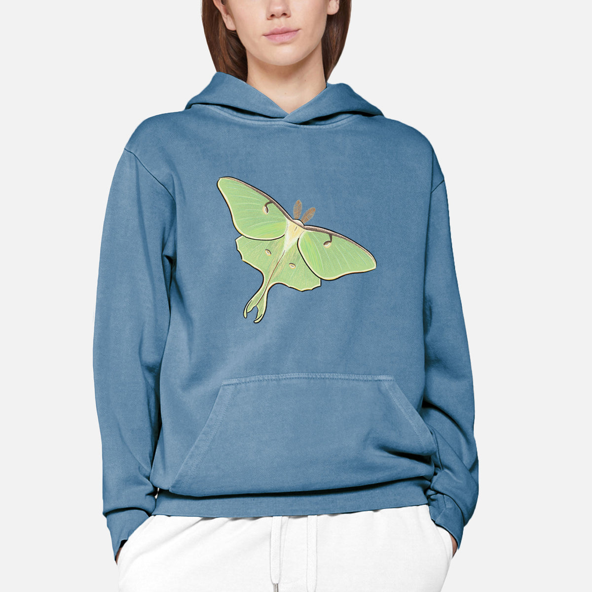 Vibrant Luna Moth - Actias luna  - Urban Heavyweight Hoodie