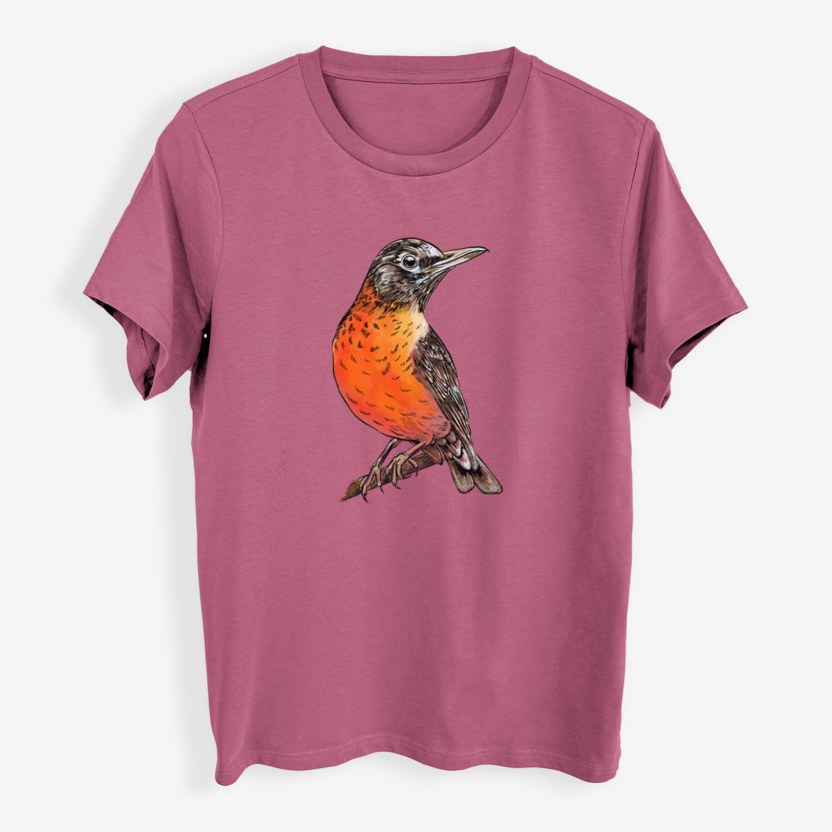 Vibrant American Robin - Turdus migratorius - Womens Everyday Maple Tee