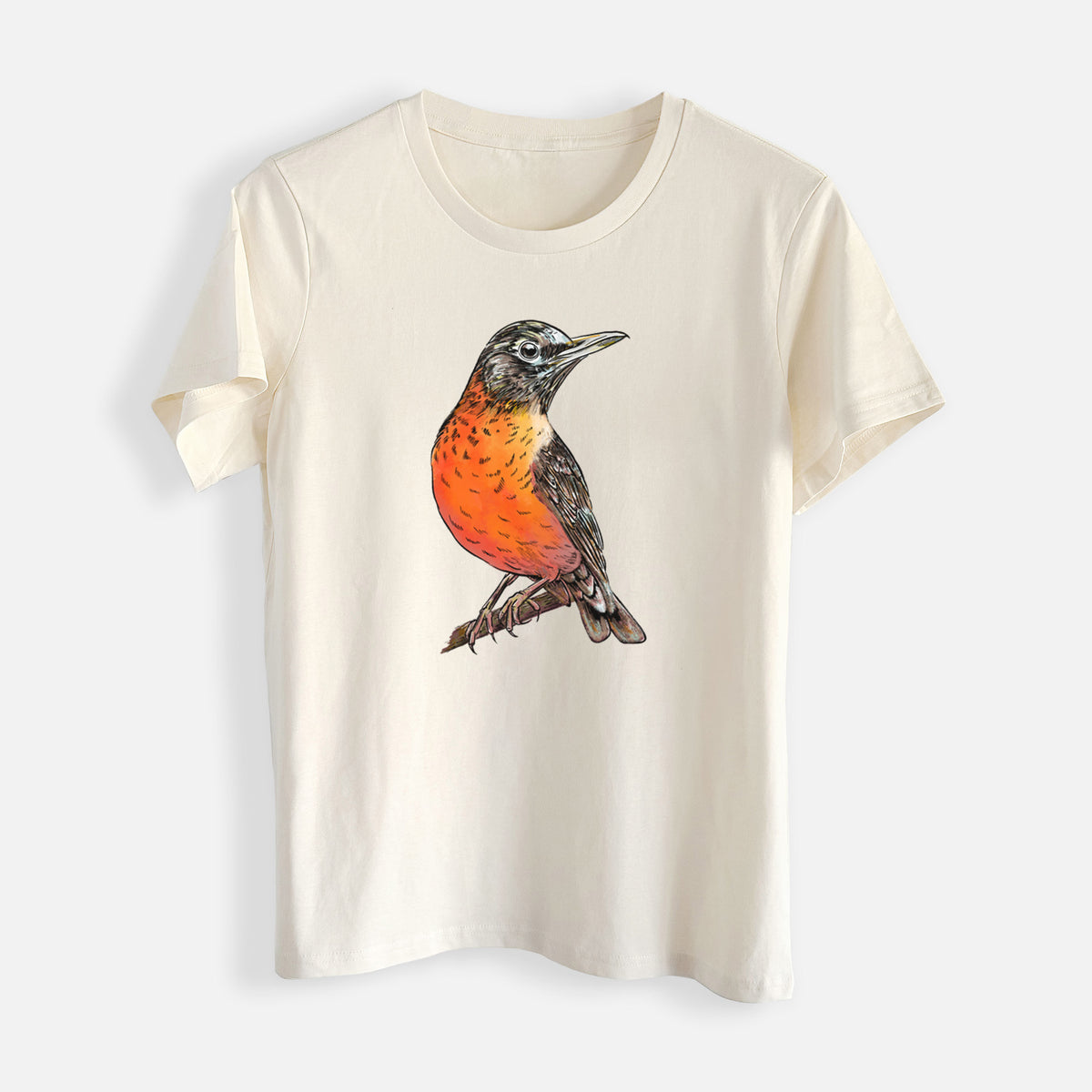 Vibrant American Robin - Turdus migratorius - Womens Everyday Maple Tee