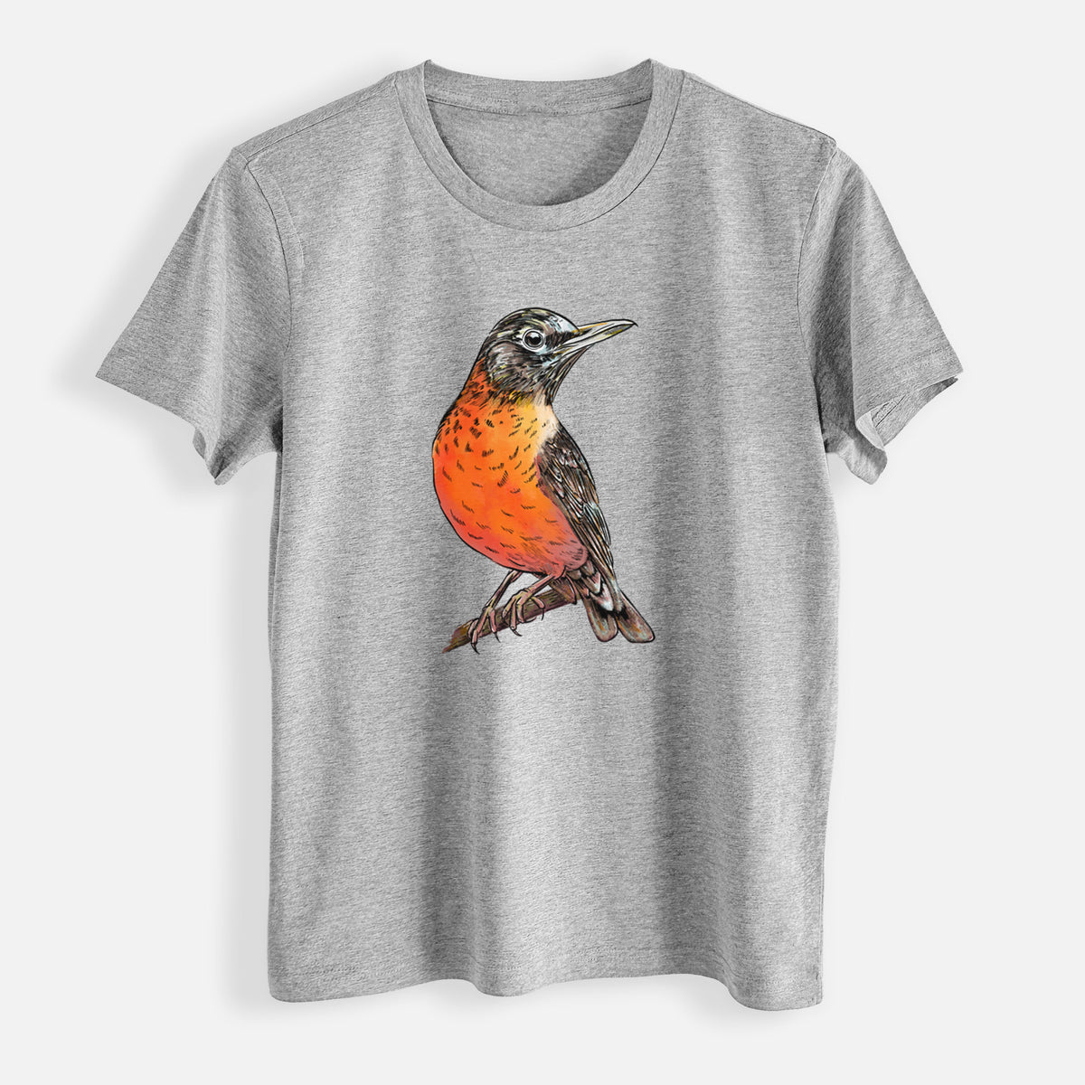 Vibrant American Robin - Turdus migratorius - Womens Everyday Maple Tee