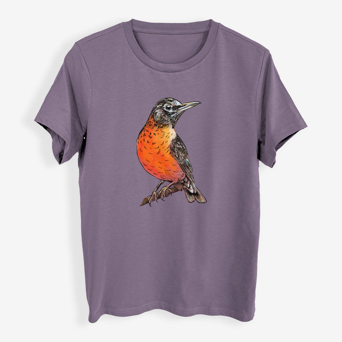 Vibrant American Robin - Turdus migratorius - Womens Everyday Maple Tee