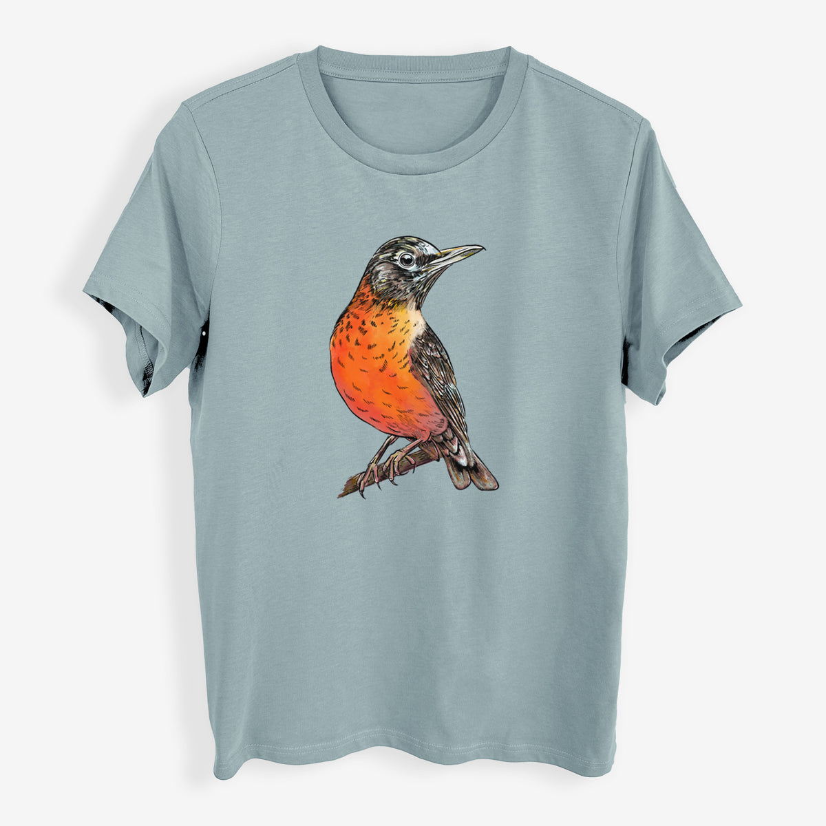 Vibrant American Robin - Turdus migratorius - Womens Everyday Maple Tee