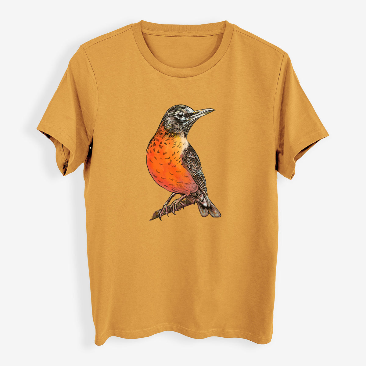 Vibrant American Robin - Turdus migratorius - Womens Everyday Maple Tee