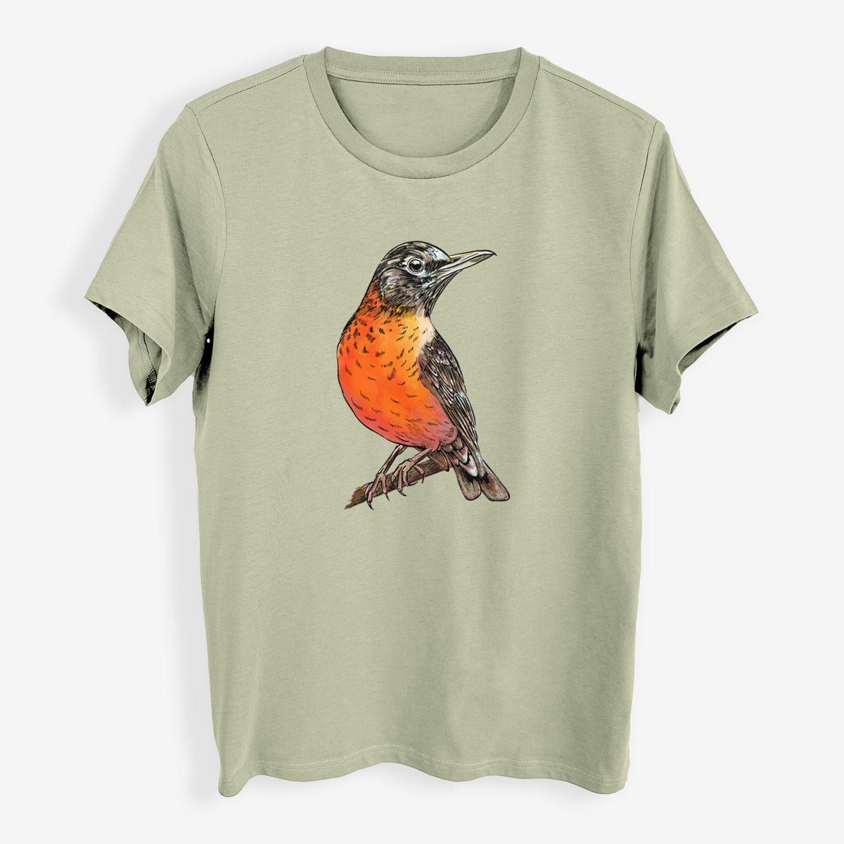 Vibrant American Robin - Turdus migratorius - Womens Everyday Maple Tee