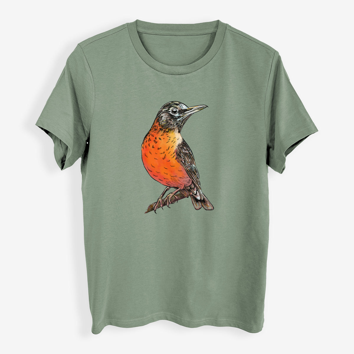 Vibrant American Robin - Turdus migratorius - Womens Everyday Maple Tee