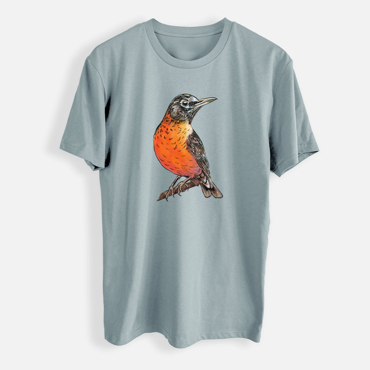 Vibrant American Robin - Turdus migratorius - Mens Everyday Staple Tee