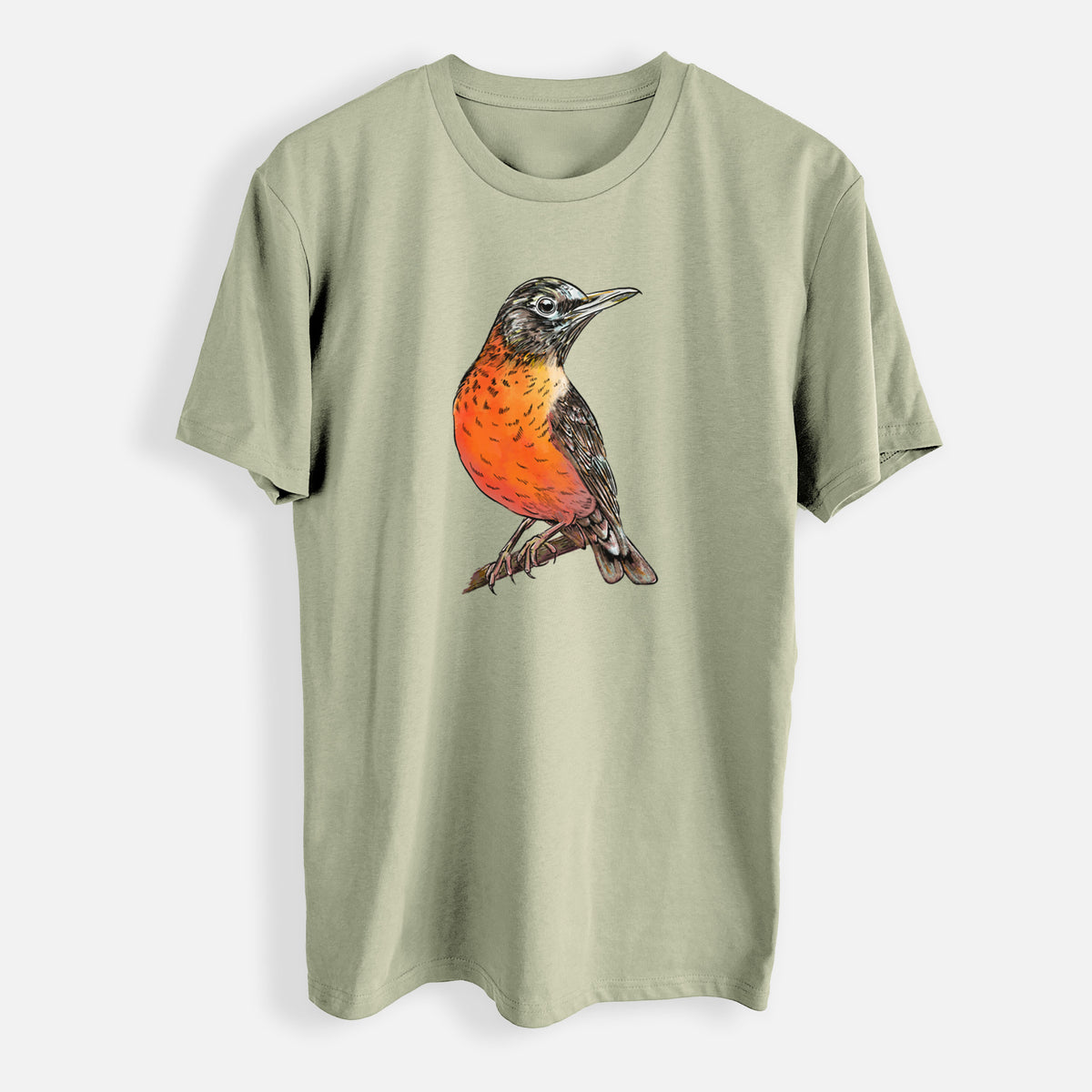 Vibrant American Robin - Turdus migratorius - Mens Everyday Staple Tee