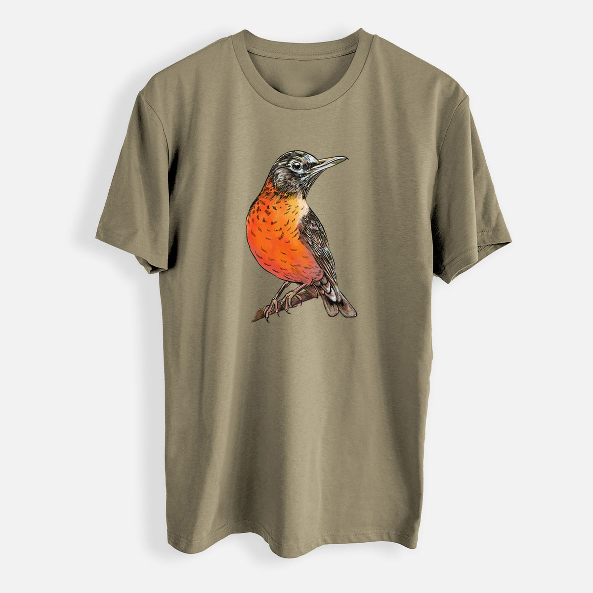 Vibrant American Robin - Turdus migratorius - Mens Everyday Staple Tee