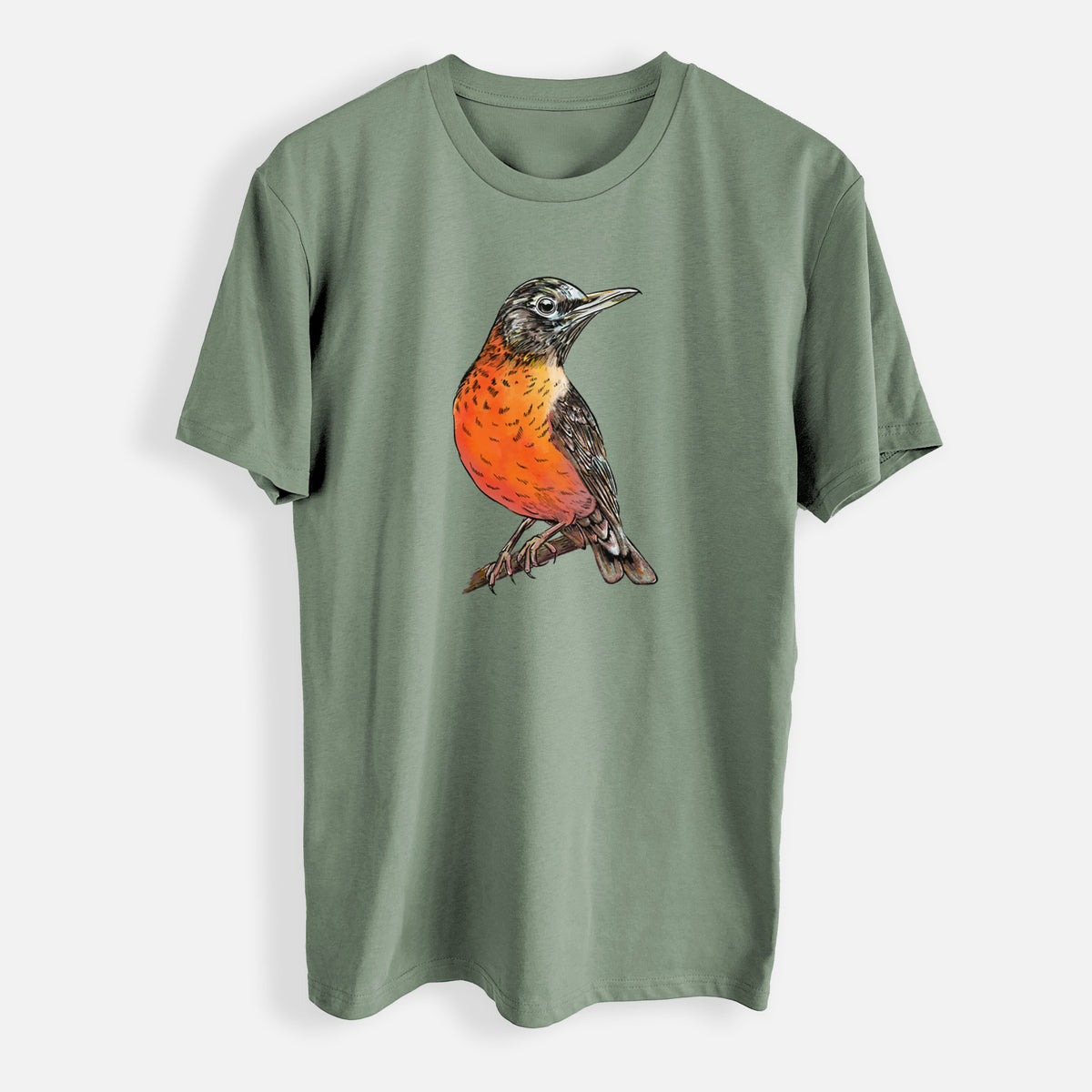 Vibrant American Robin - Turdus migratorius - Mens Everyday Staple Tee