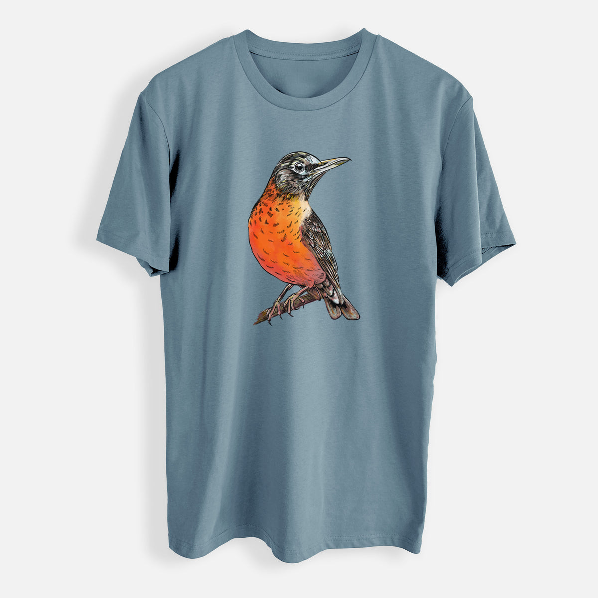 Vibrant American Robin - Turdus migratorius - Mens Everyday Staple Tee