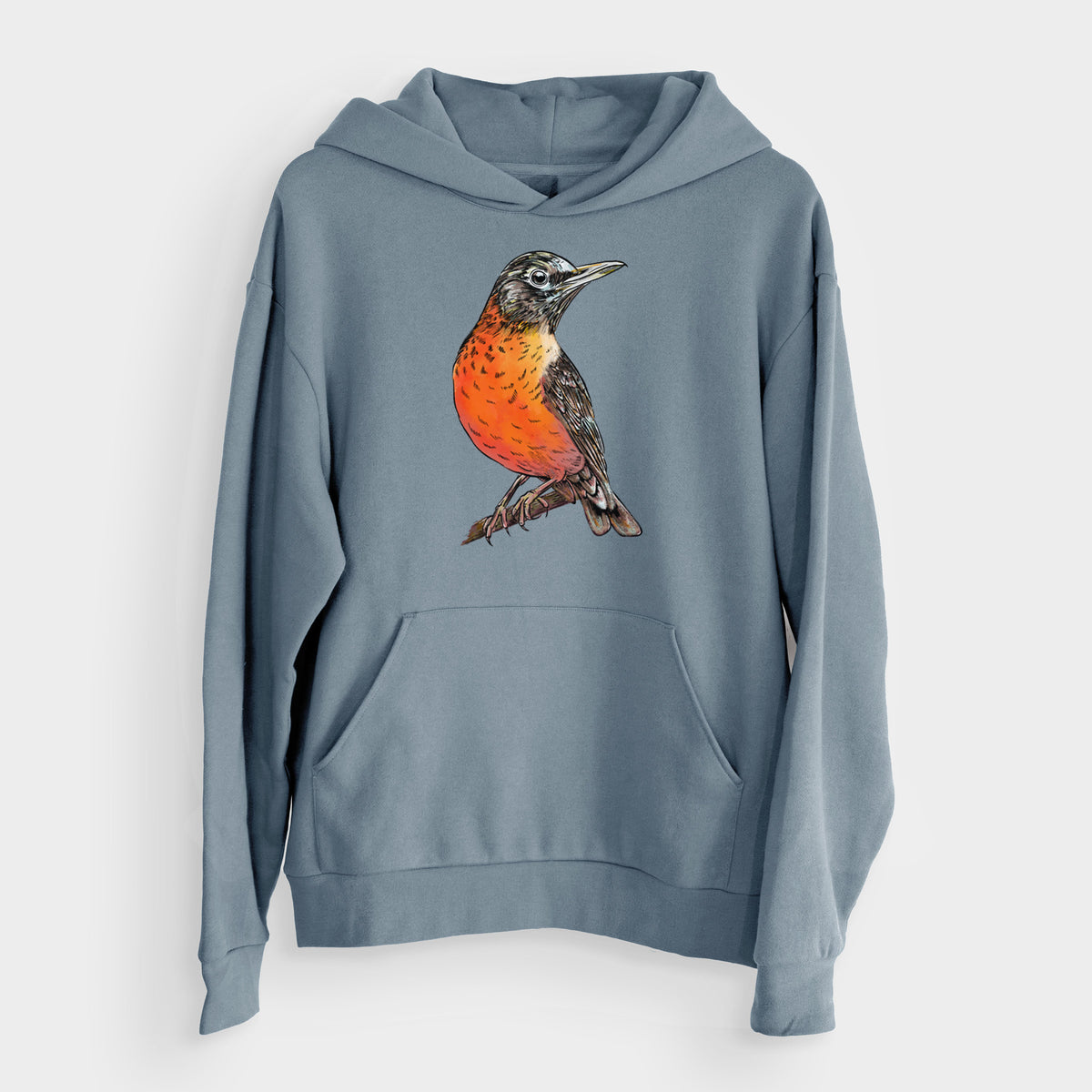 Vibrant American Robin - Turdus migratorius  - Bodega Midweight Hoodie