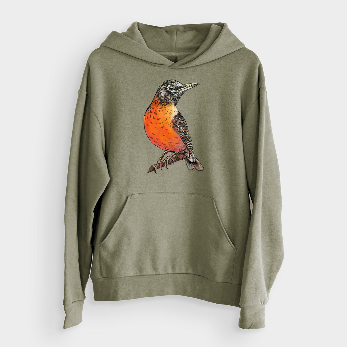 Vibrant American Robin - Turdus migratorius  - Bodega Midweight Hoodie