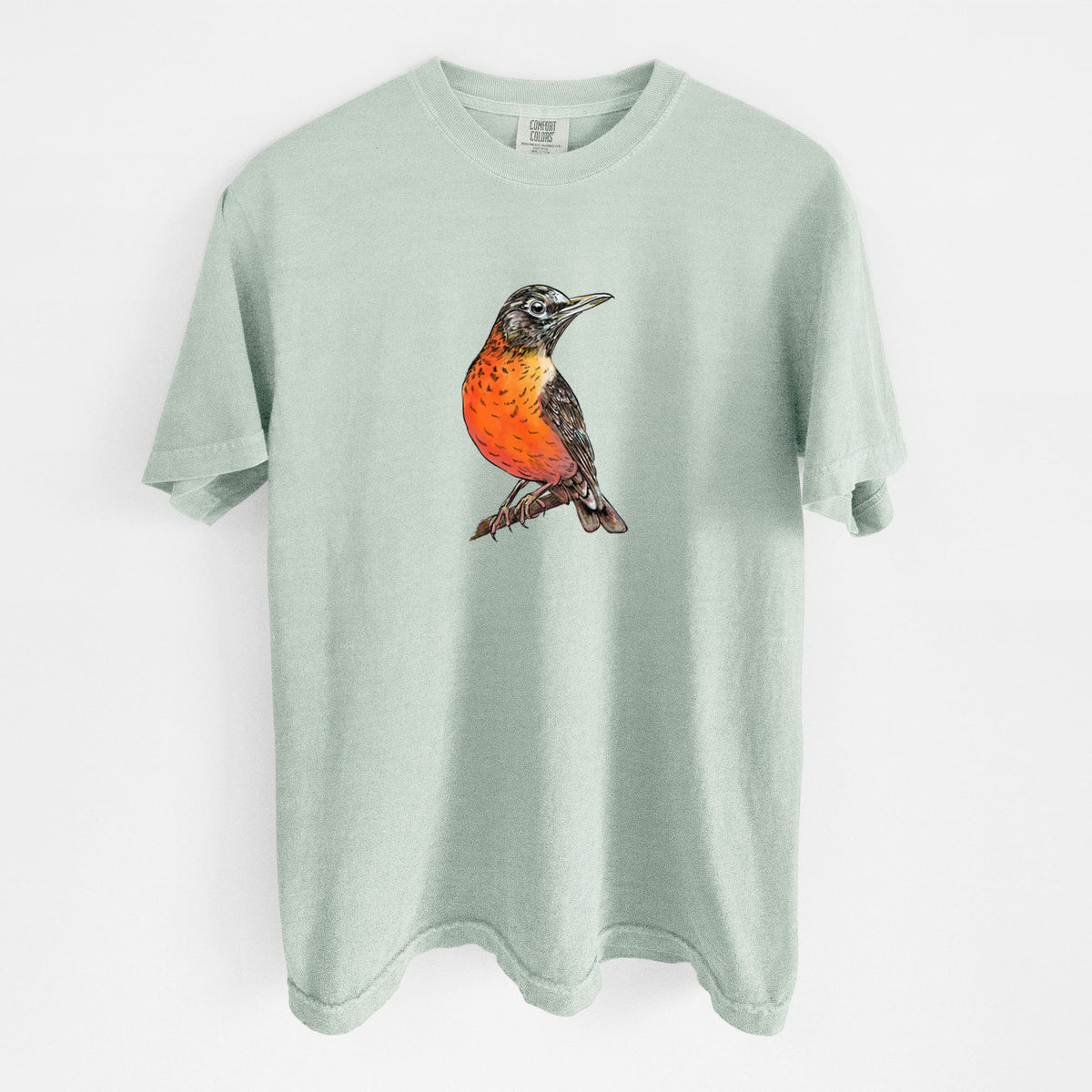 Vibrant American Robin - Turdus migratorius - Unisex Comfort Colors Garment-Dyed Heavyweight T-shirt