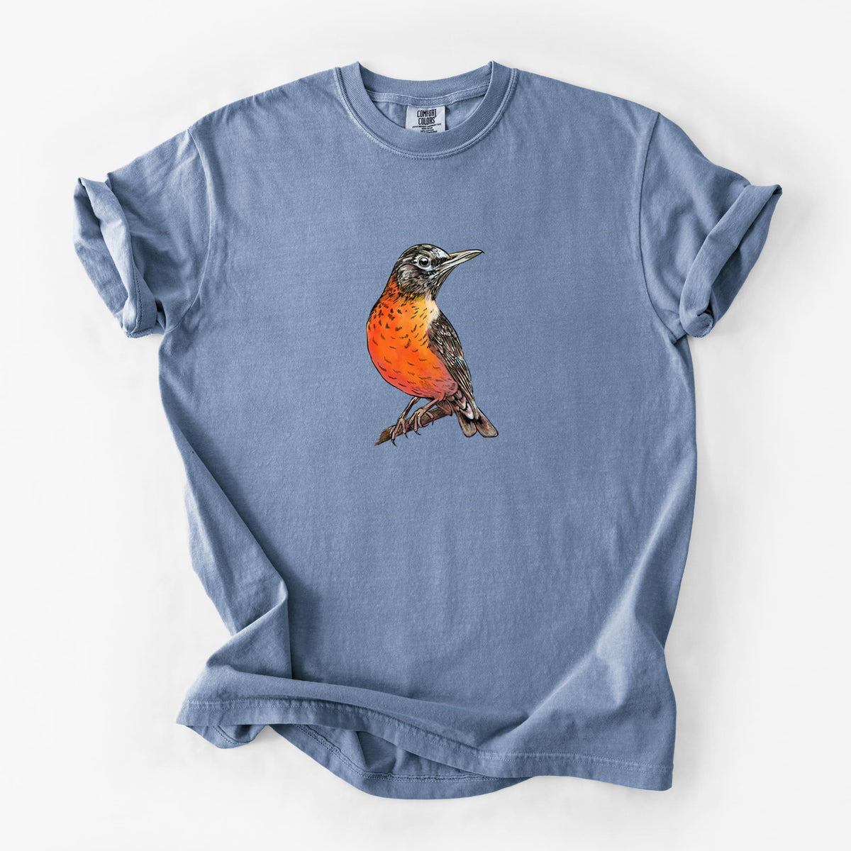 Vibrant American Robin - Turdus migratorius - Unisex Comfort Colors Garment-Dyed Heavyweight T-shirt