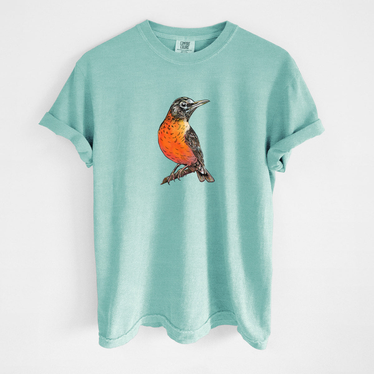 Vibrant American Robin - Turdus migratorius - Unisex Comfort Colors Garment-Dyed Heavyweight T-shirt