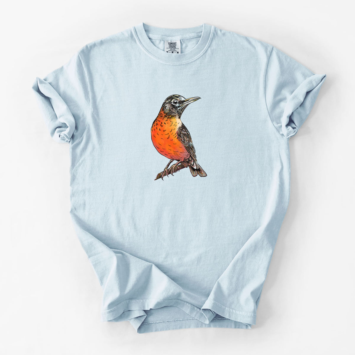 Vibrant American Robin - Turdus migratorius - Unisex Comfort Colors Garment-Dyed Heavyweight T-shirt