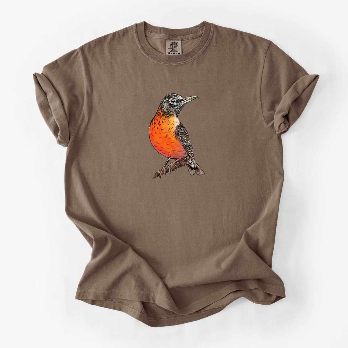 Vibrant American Robin - Turdus migratorius - Unisex Comfort Colors Garment-Dyed Heavyweight T-shirt