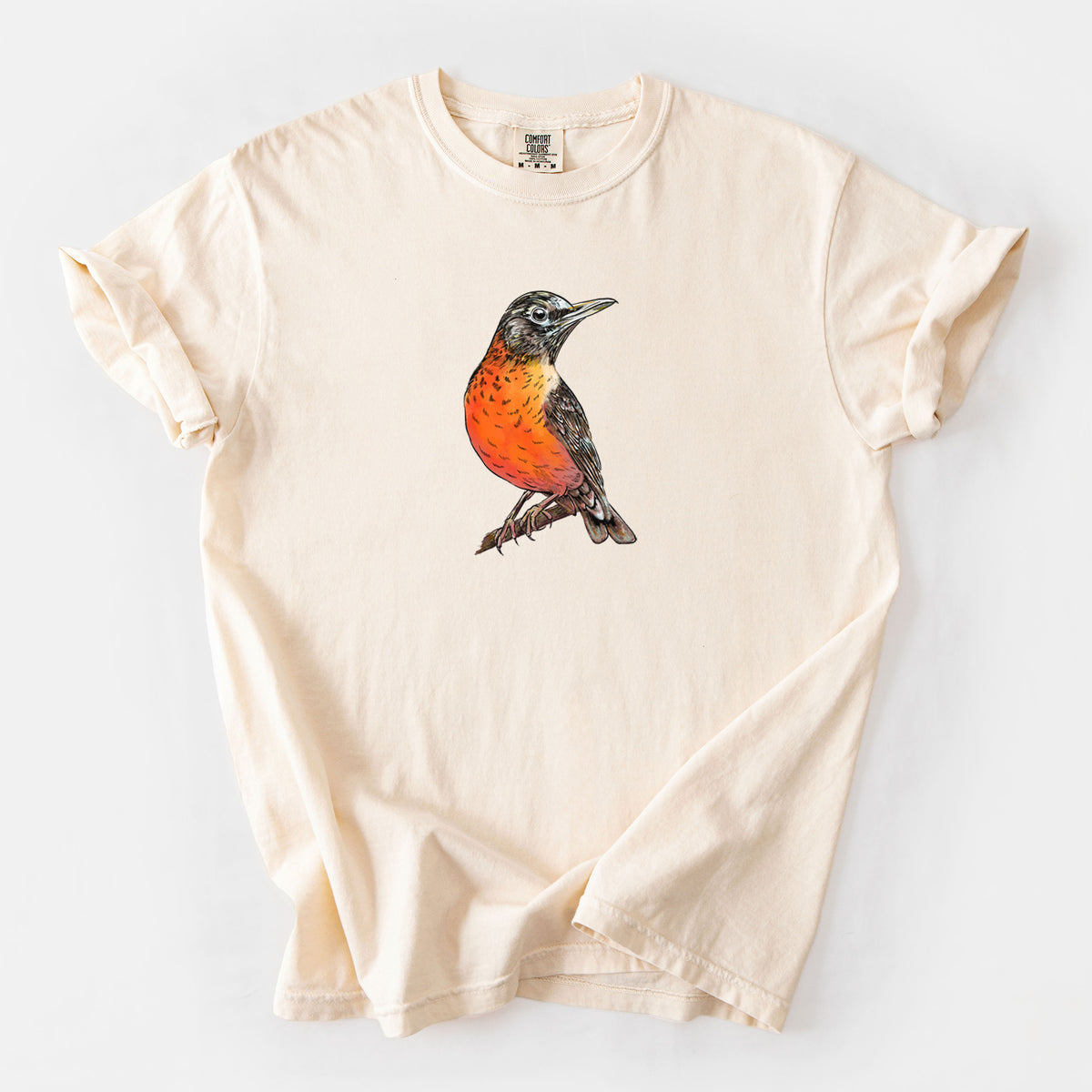 Vibrant American Robin - Turdus migratorius - Unisex Comfort Colors Garment-Dyed Heavyweight T-shirt