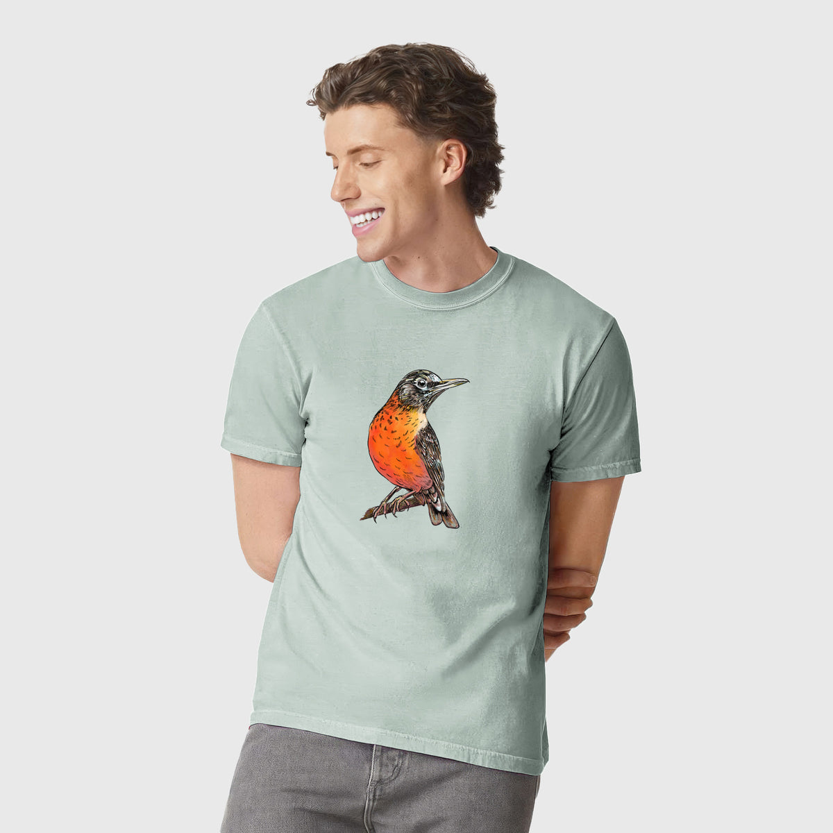 Vibrant American Robin - Turdus migratorius - Unisex Comfort Colors Garment-Dyed Heavyweight T-shirt