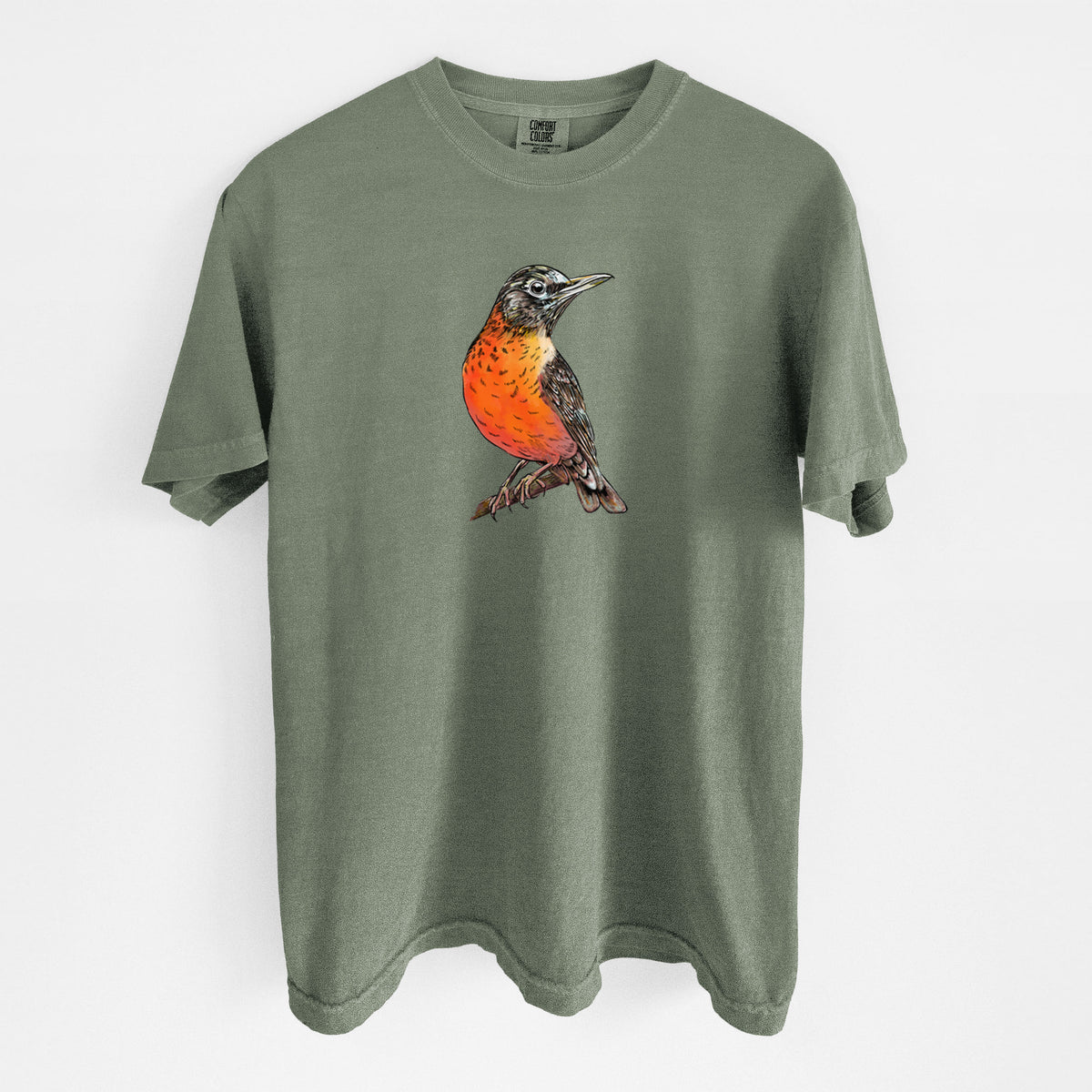 Vibrant American Robin - Turdus migratorius - Unisex Comfort Colors Garment-Dyed Heavyweight T-shirt