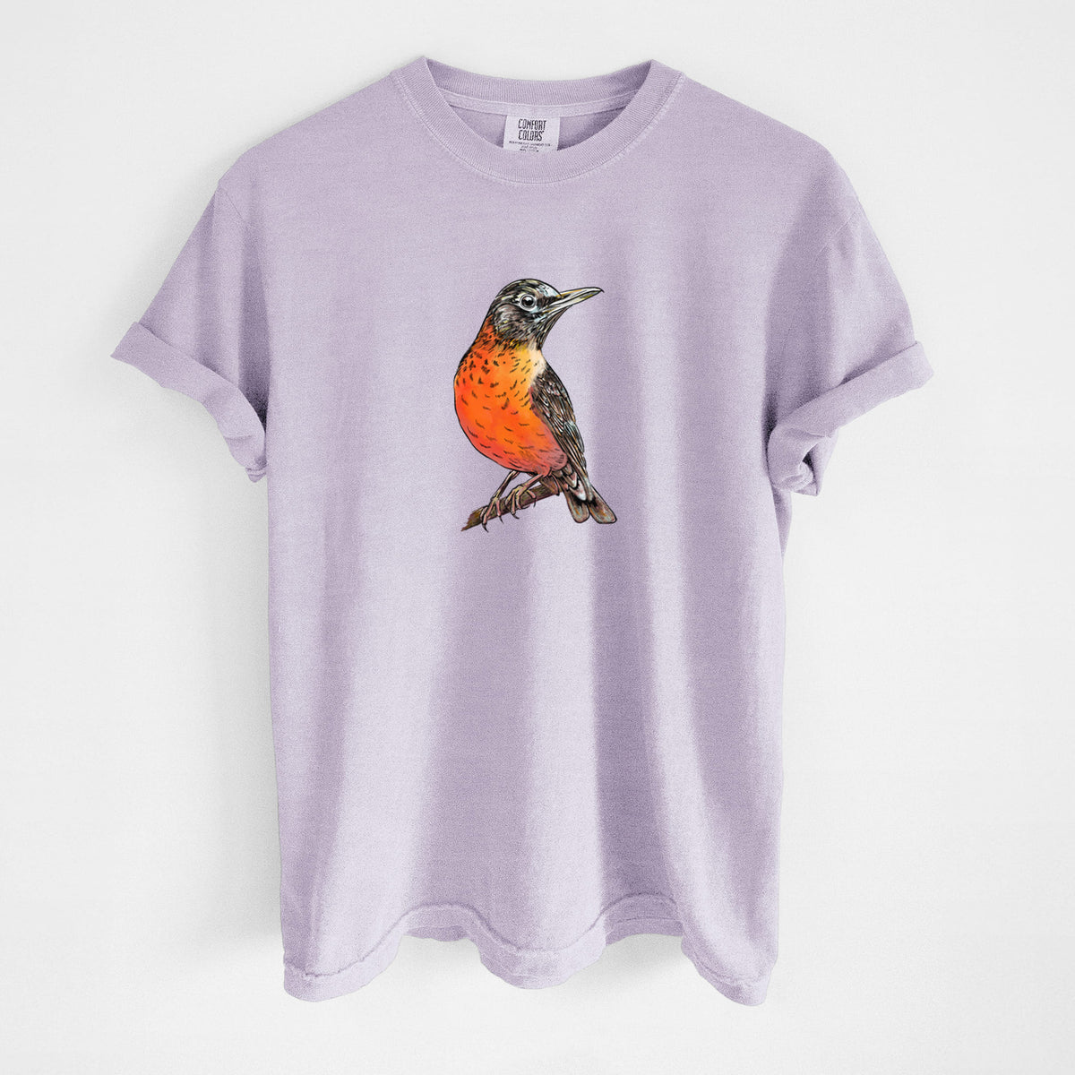 Vibrant American Robin - Turdus migratorius - Unisex Comfort Colors Garment-Dyed Heavyweight T-shirt