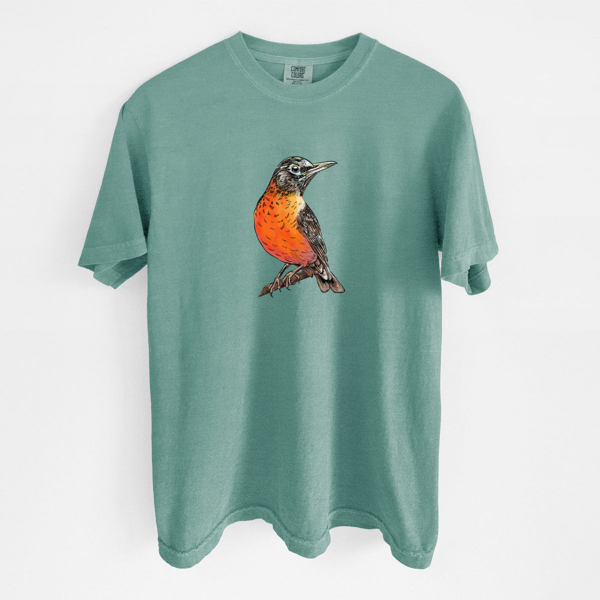 Vibrant American Robin - Turdus migratorius - Unisex Comfort Colors Garment-Dyed Heavyweight T-shirt