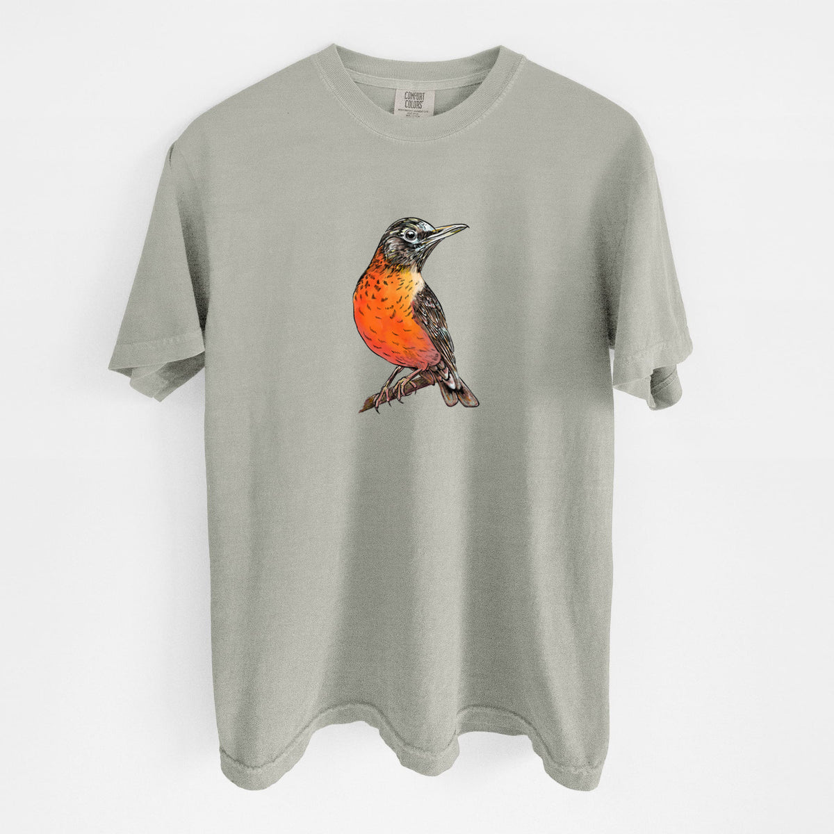 Vibrant American Robin - Turdus migratorius - Unisex Comfort Colors Garment-Dyed Heavyweight T-shirt