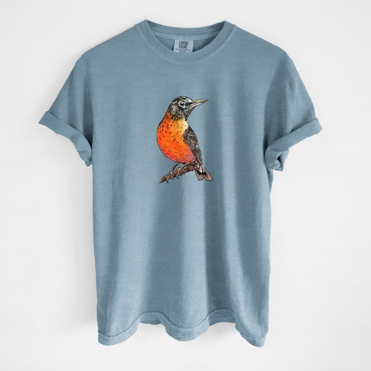 Vibrant American Robin - Turdus migratorius - Unisex Comfort Colors Garment-Dyed Heavyweight T-shirt