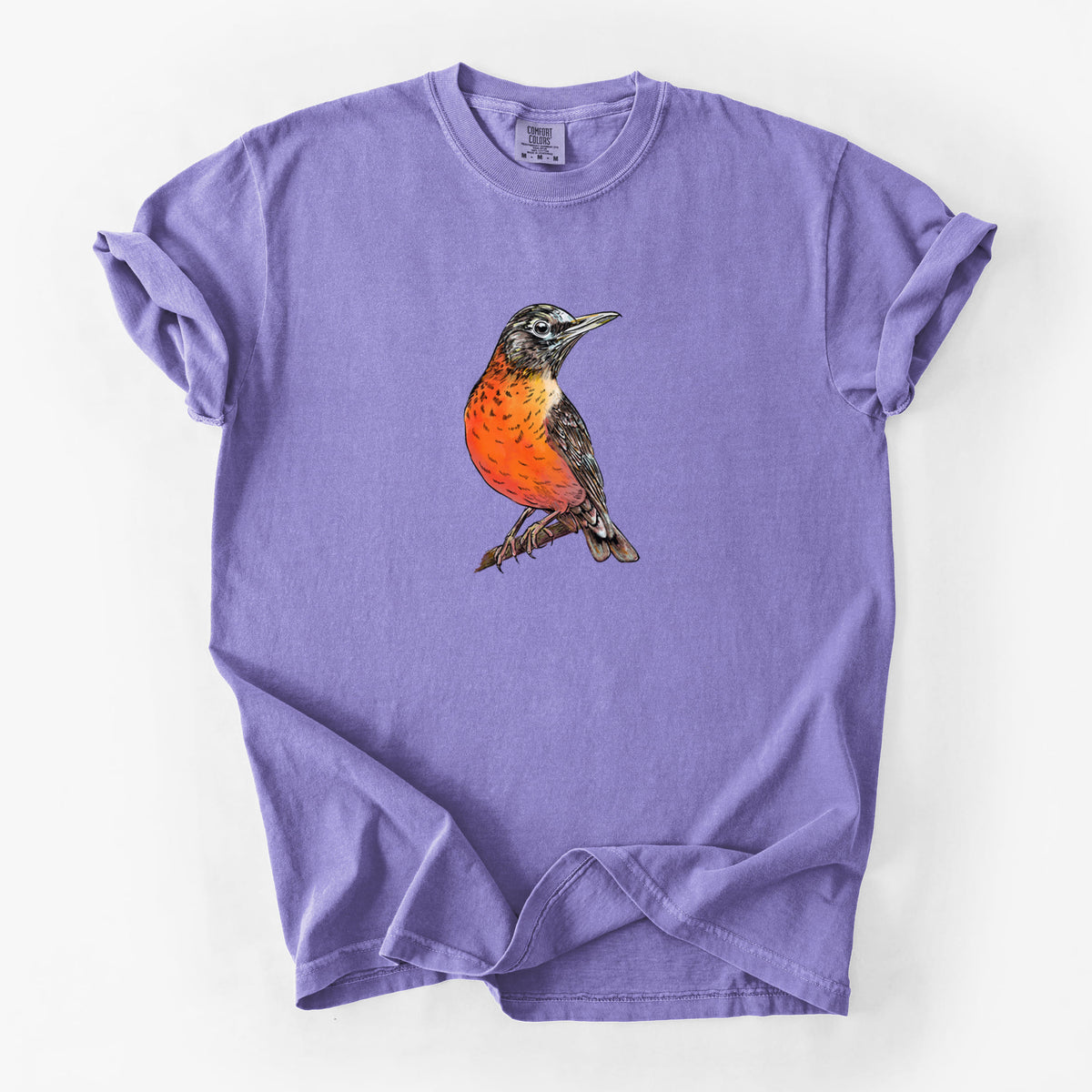 Vibrant American Robin - Turdus migratorius - Unisex Comfort Colors Garment-Dyed Heavyweight T-shirt