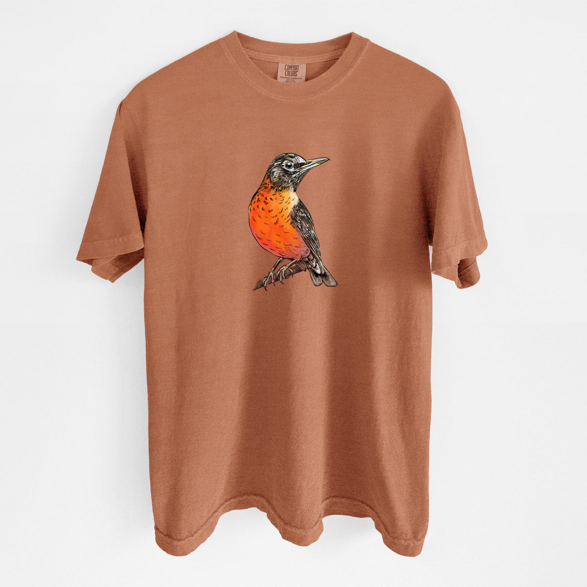 Vibrant American Robin - Turdus migratorius - Unisex Comfort Colors Garment-Dyed Heavyweight T-shirt