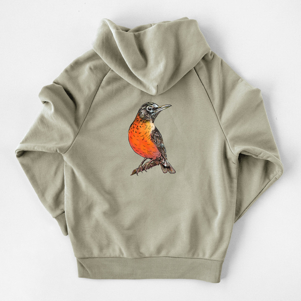 Vibrant American Robin - Turdus migratorius - UltraLuxe Heavyweight French Terry Hoodie