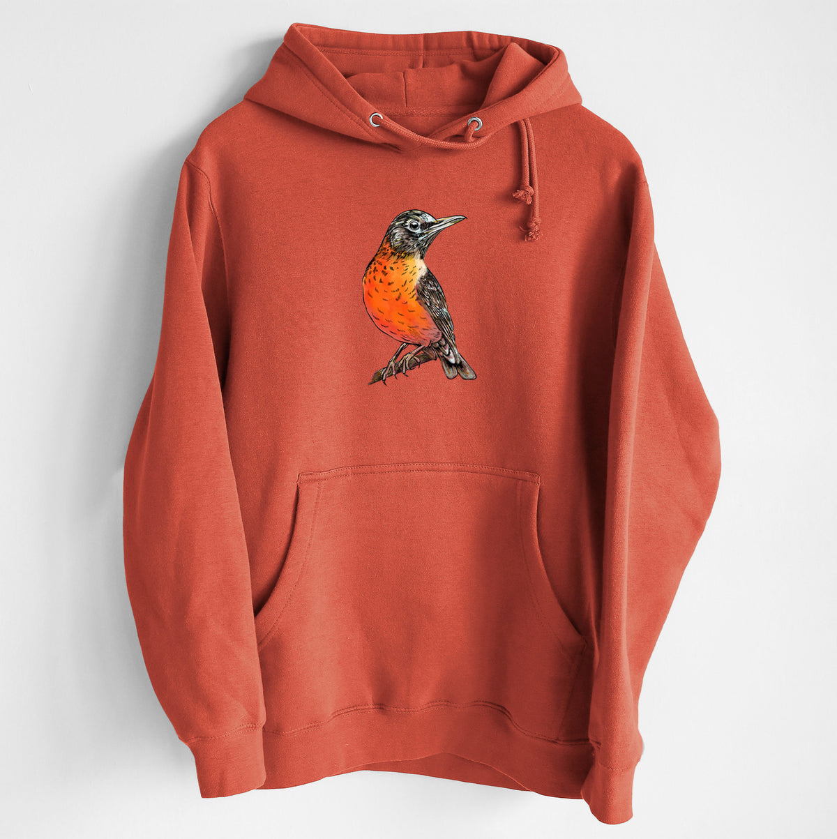 Vibrant American Robin - Turdus migratorius - Heavyweight Fleece Hoodie