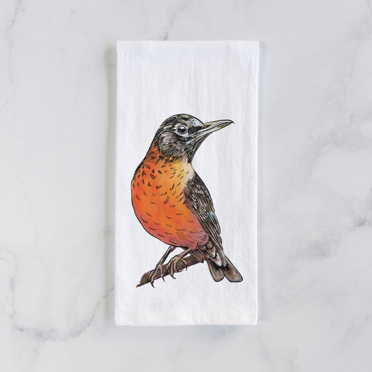 Vibrant American Robin - Turdus migratorius Tea Towel