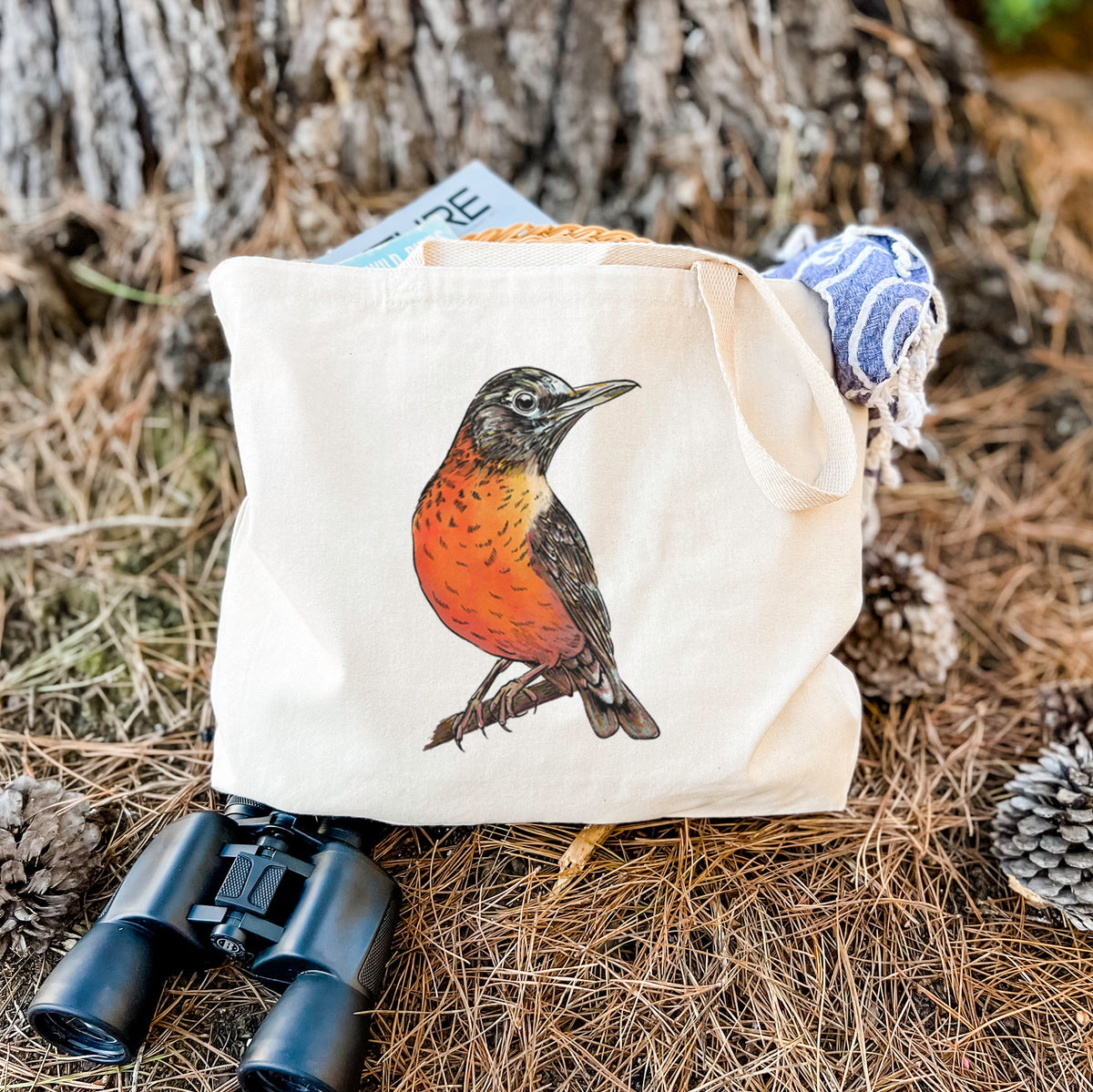 Vibrant American Robin - Turdus migratorius - Tote Bag