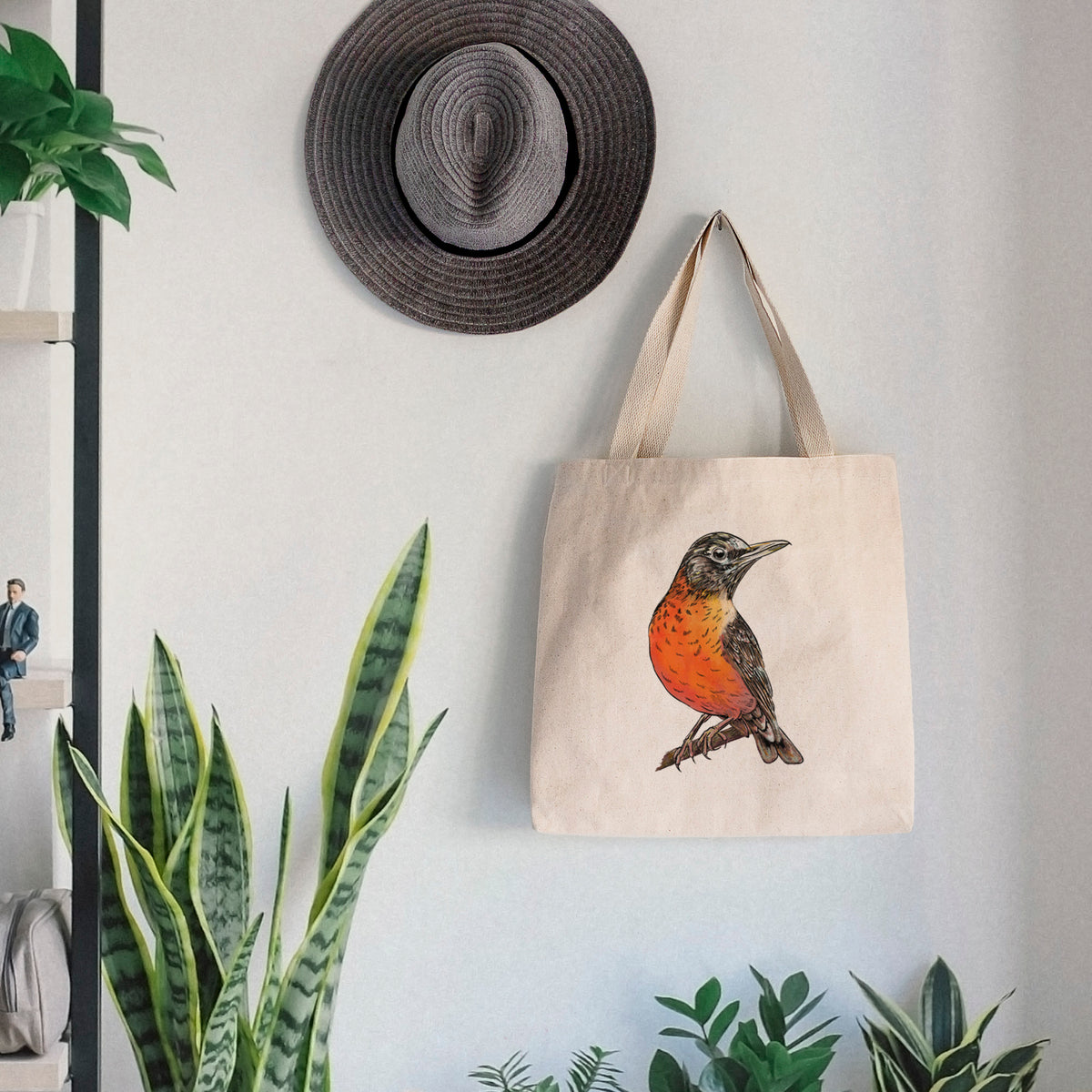 Vibrant American Robin - Turdus migratorius - Tote Bag