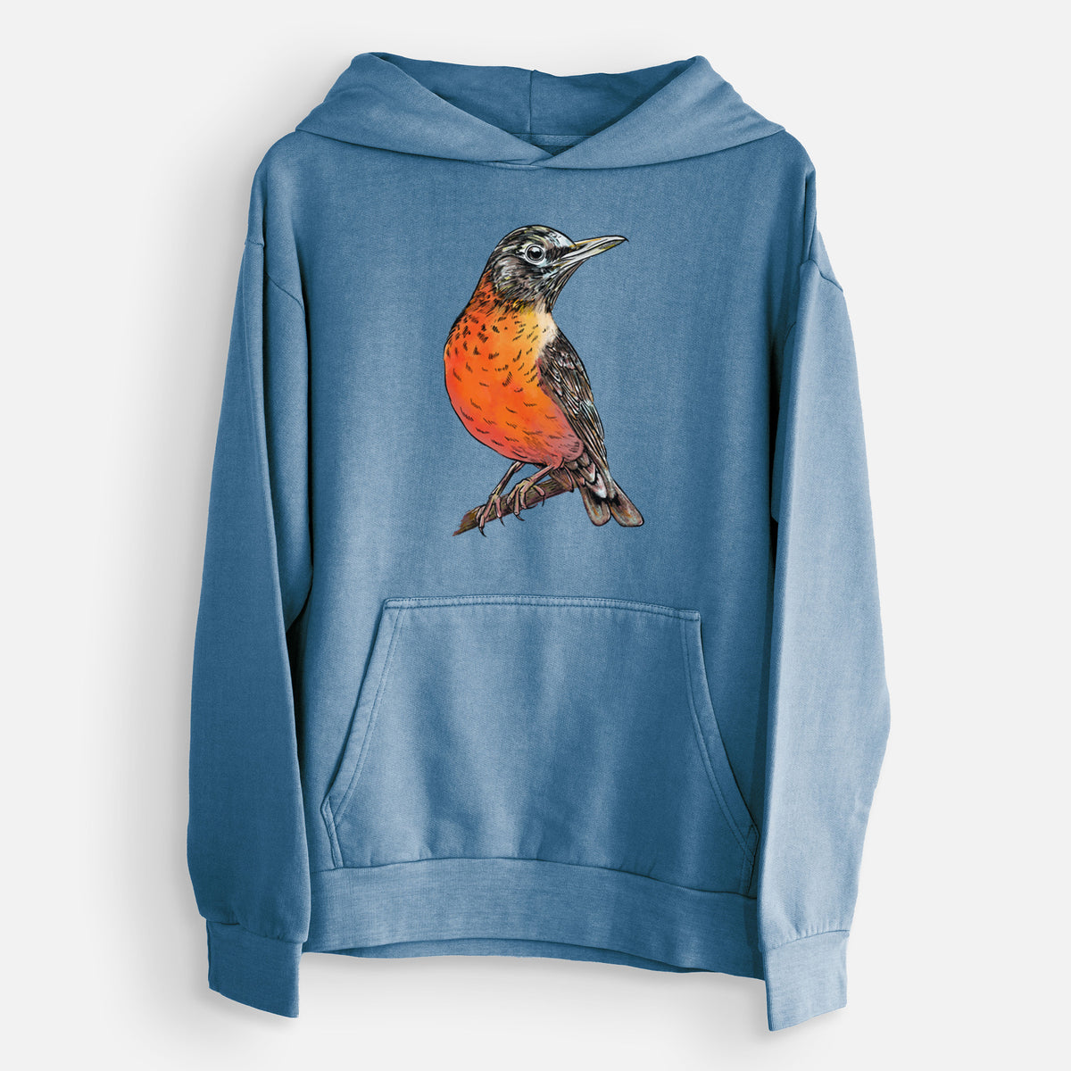 Vibrant American Robin - Turdus migratorius  - Urban Heavyweight Hoodie